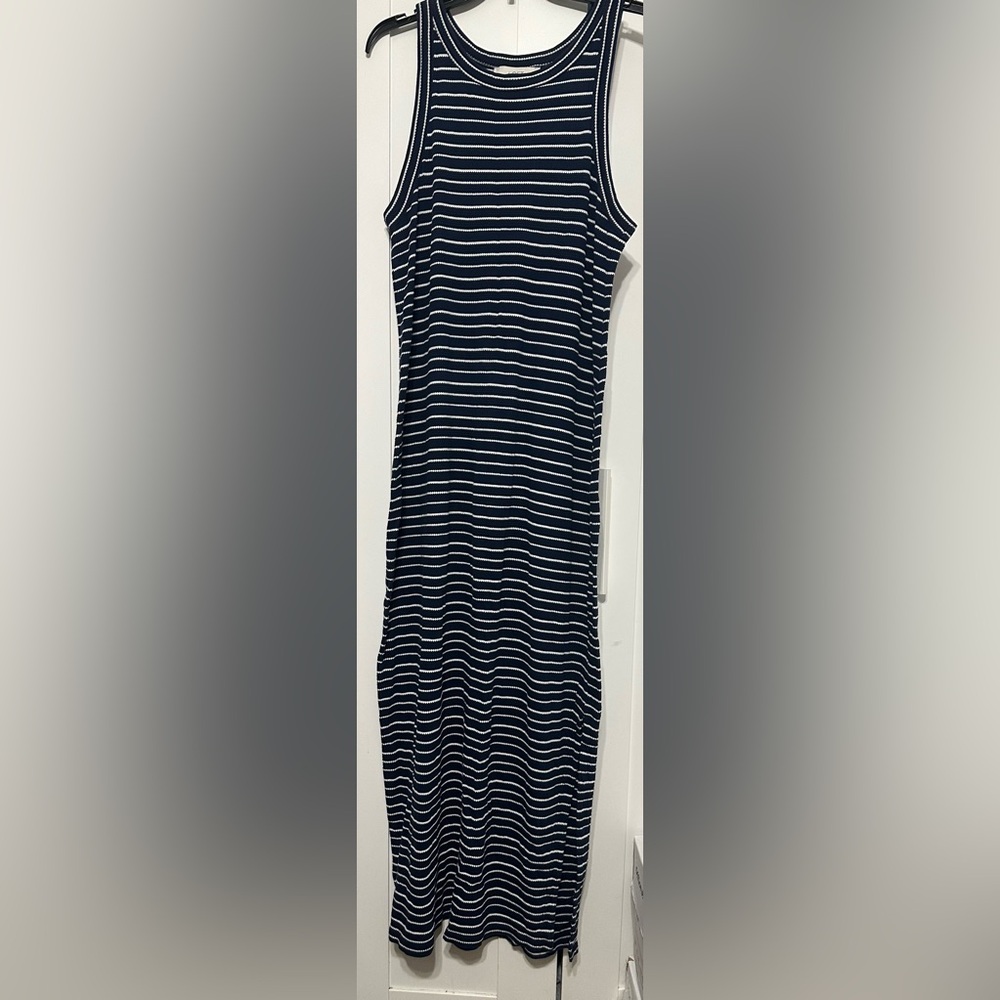 LOFT Navy and White Dress